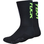 8 LUMENS / F*CK YEAH LEFT / RIGHT BLACK SOCK w/ NEON YELLOW LOGO