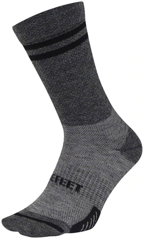 Cyclismo Wool Blend 6" Gravel Grey w/Black Stripes