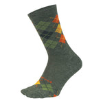 Wooleator 6'' Argyle Green orange yellow wool blend